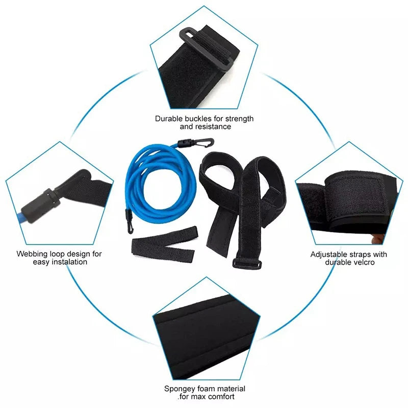 Swim Resistance Training Belt – Adjustable 4M Elastic